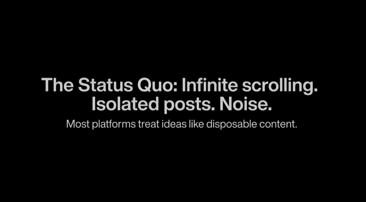 Infinite scrolling feed visual.