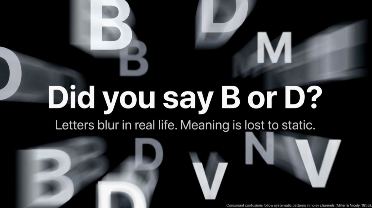 Blurred letters asking whether B or D was said.