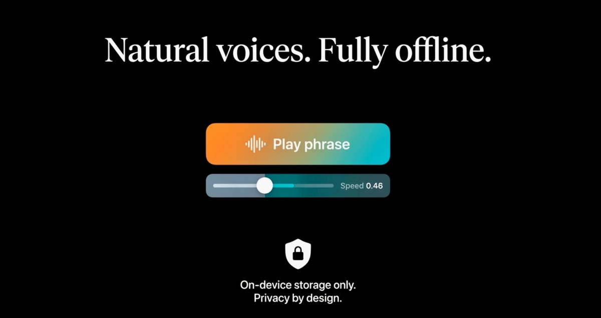 On-device storage message with playback control.